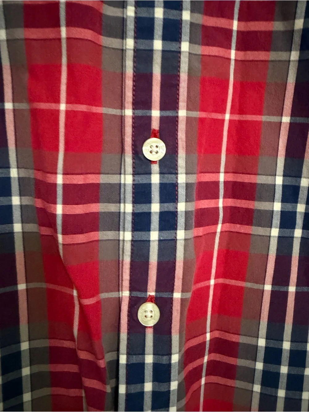 J crew button down washed‎ Tartan red blue plaid 100% cotton size medium